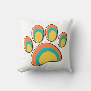 Moderne Dog Paw Print aus dem Mittelalter Kissen