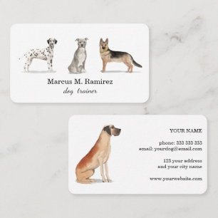 Moderne Dog Trainer Aquarell Hundemarkation Visitenkarte