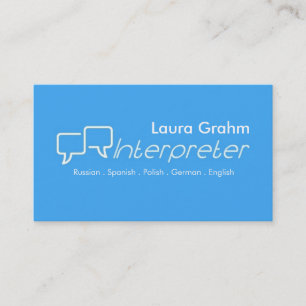 Moderne Dolmetscher Business Card Visitenkarte