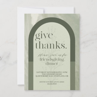 Moderne Donner Merci Friendsgiving Invitation Gree