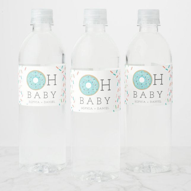Moderne Donut Baby Dusche Wasserflaschen Labels (Flaschen)