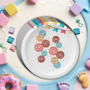 Moderne Donut-Baby-Sprinkles-Baby-Party Pappteller