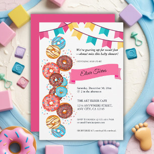 Moderne Donut Baby Sprinkles Babydusche Einladung