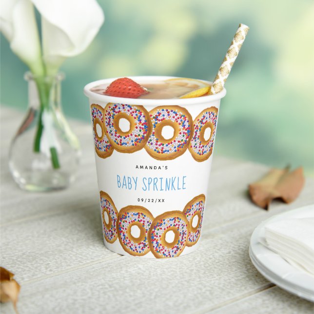 Moderne Donut Boys Kinderdusche Sprinkle Pappbecher (In Situ)