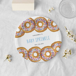 Moderne Donut Boys Kinderdusche Sprinkle Pappteller