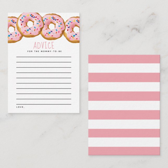 Moderne Donut Girls Babydusche Sprinkle Hinweiskarte (Vorne/Hinten)