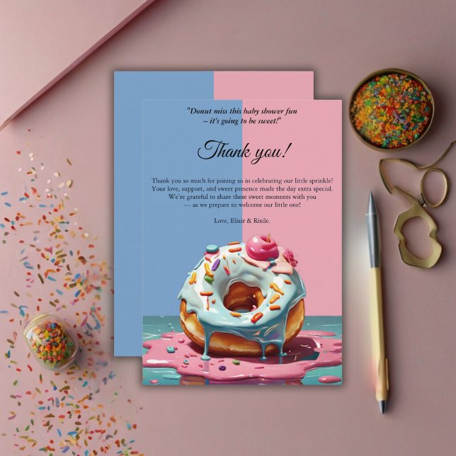Moderne Donut Sprinkles Gender Neutral Baby Dusche Dankeskarte (Von Creator hochgeladen)