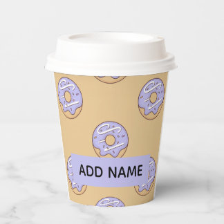 Moderne Donuts-Muster mit Namen Pappbecher
