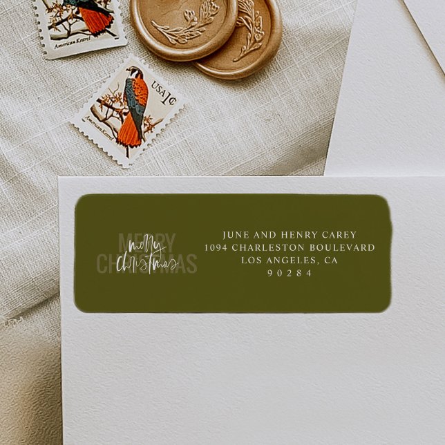 Moderne Doppel frohe Weihnachts-Rücksendeadresse (Modern double Merry Christmas festive return address labels.)