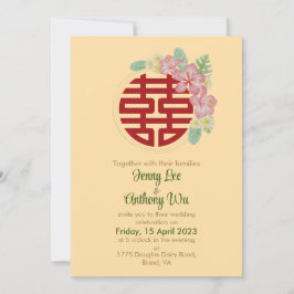 Moderne Doppel-Happiness chinesische Hochzeitseinl Einladung