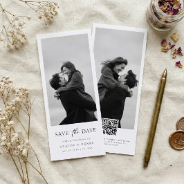Moderne doppelseitige Lesezeichen-Foto-Hochzeitsan Save The Date