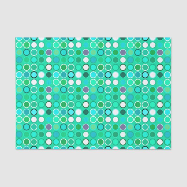 Moderne Dots, Aquaschattierungen, Türkis Seidenpapier (Vorderseite)