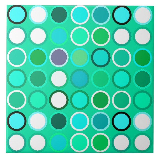 Moderne Dots - Aquatöne aus dem Mittelalter Fliese (Vorderseite)