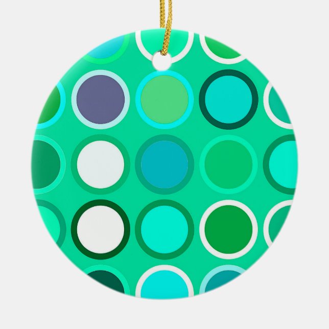 Moderne Dots - Aquatöne aus dem Mittelalter Keramik Ornament (Vorne)