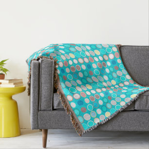 Moderne Dots aus dem Mittelalter - Türkis mit Mult Decke