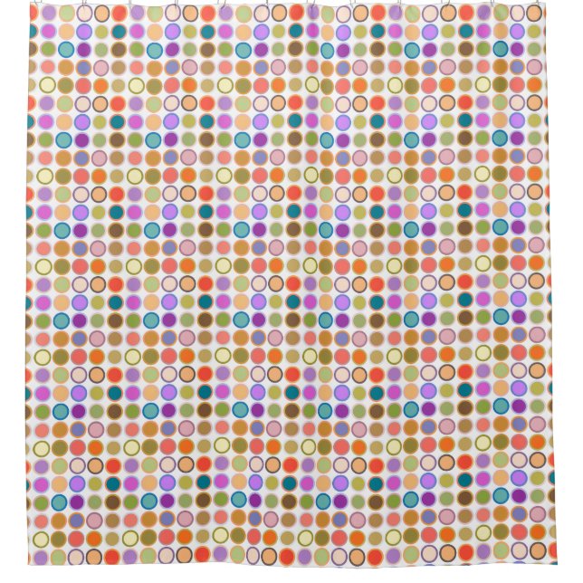 Moderne Dots aus dem Mittelalter - weiß mit mehrer Duschvorhang (Vorderseite)