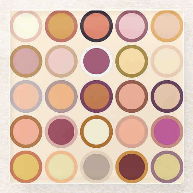 Moderne Dots - beige & neutral Glasuntersetzer (Vorderseite)