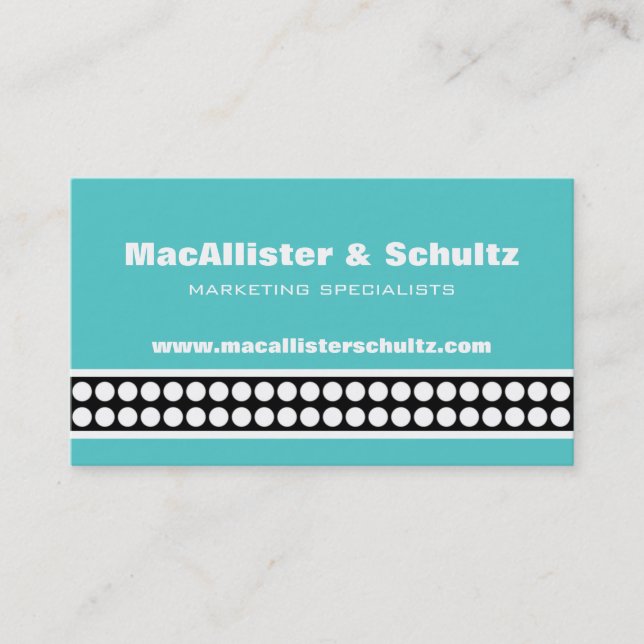 Moderne Dots Business Card, Türkis Visitenkarte (Vorderseite)