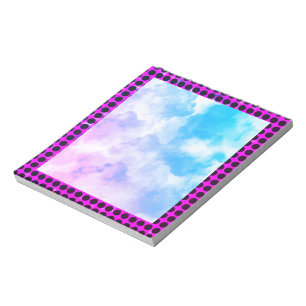 Moderne Dots Colordul Clouds Notepad Notizblock