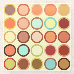 Moderne Dots - Creme mit vielen verschiedenen Form Glasuntersetzer