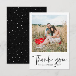 Moderne Dots Schwarz und Weiß Vielen Dank, dass Si Dankeskarte