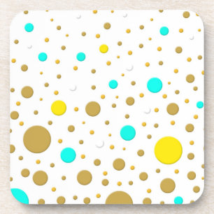 Moderne Dots Türkis Gelb Weiß Gold Spaß Design Untersetzer