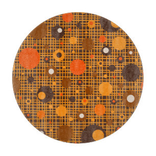 Moderne Dots Woven Muster braun orange Schneidebrett
