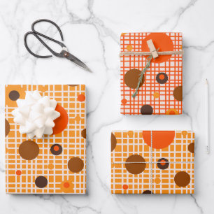 Moderne Dotty Dots Woven Muster aus dem Mittelalte Geschenkpapier Set