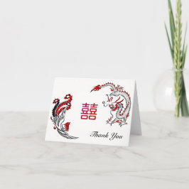 Moderne Drache-Phoenix Doppelte-XI Hochzeit Dankeskarte