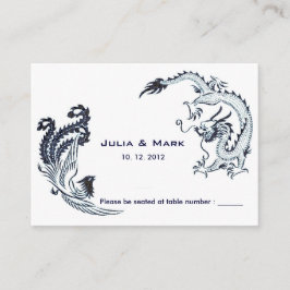 Moderne Dragon-Phoenix-Chinesische Hochzeitskarte Platzkarte