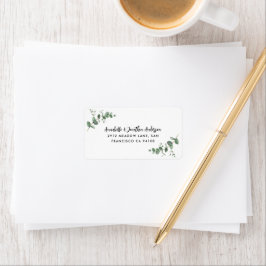 Moderne Drehbuch Eukalyptus botanische Hochzeit Adressaufkleber