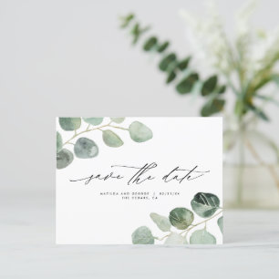 Moderne Drehbuch-Hochzeit Ankündigungspostkarte