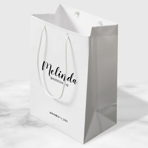 Moderne Drehbuch Personalisierte Bridesmaier Mittlere Geschenktüte