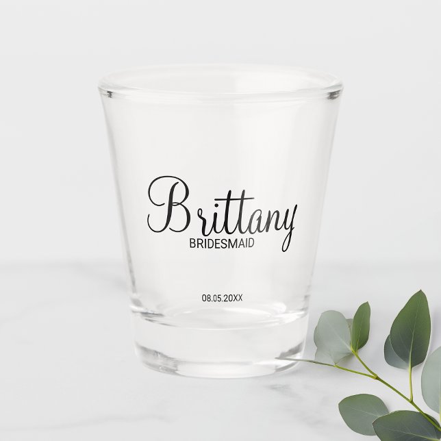 Moderne Drehbuch Personalisierte Bridesmaier Schnapsglas (Von Creator hochgeladen)