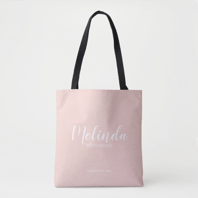 Moderne Drehbuch Personalisierte Bridesmaier Tasche (Vorderseite)
