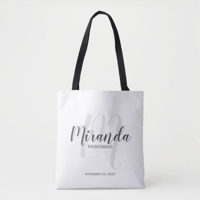 Moderne Drehbuch Personalisierte Bridesmaier Tasche (Vorderseite)