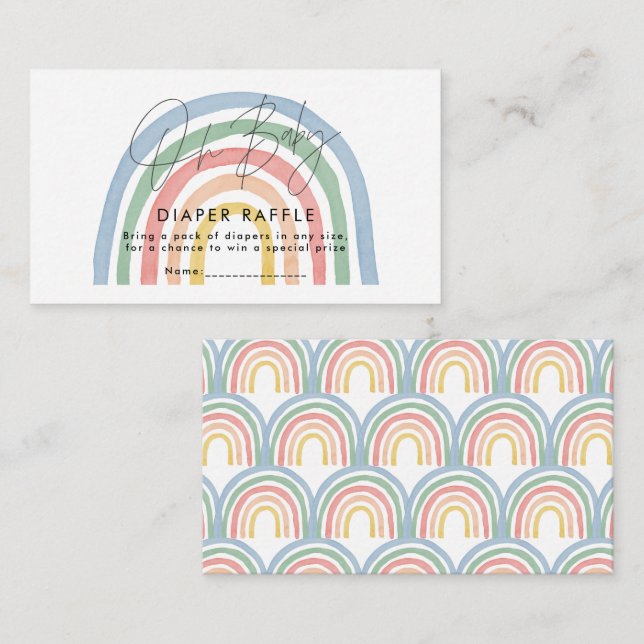 Moderne Drehbuch Regenbogenbaby Dusche Windpreispr Mitteilungskarte (Vorne/Hinten)