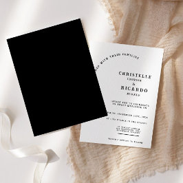 Moderne Drehbuch schwarz, minimalistische Hochzeit Einladung