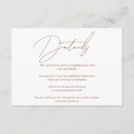 Moderne Drehkalligraphie-Moscha und weiße Hochzeit Begleitkarte