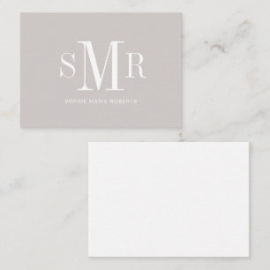 Moderne drei Buchstaben Monogramm Initialen Name Mitteilungskarte