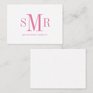 Moderne drei Buchstaben Monogramm Initialen Name Mitteilungskarte
