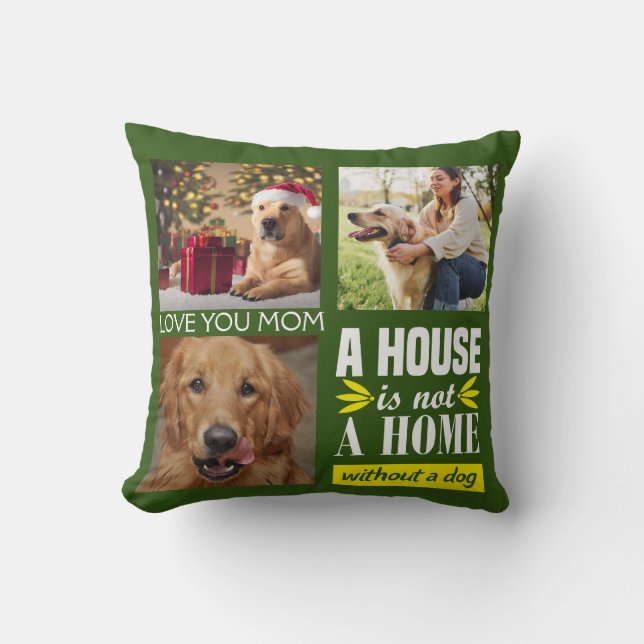 Moderne Drei-Foto-Kollektion vom Hund Kissen (Vorderseite)