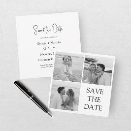 Moderne Drei-Foto-Save-the-Date-Karte Save The Date
