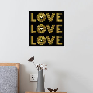 Moderne drei Worte "LOVE" und Herz schwarz Foliendrucke