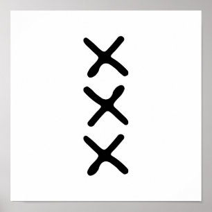 Moderne Drei X monochrome minimalistische nordisch Poster