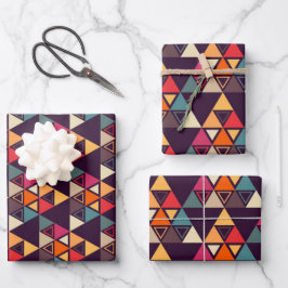 Moderne Dreieck-Quilts Geschenkpapier Set