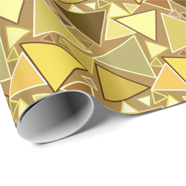 Moderne Dreiecke aus dem Mittelalter, Senfgelb Geschenkpapier (Rolleneckpunkt)