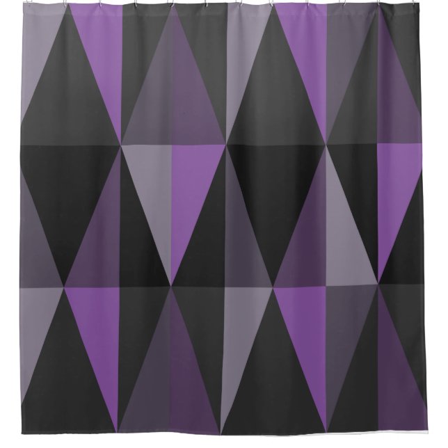 Moderne Dreiecke, dunkles Violet Duschvorhang (Vorderseite)