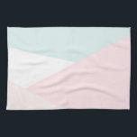 Moderne Dreiecke Muster Blau & Rosa Geometrie Handtuch<br><div class="desc">Modernes und elegantes Küchenhandtuch mit geometrischen Mustern in Weiß,  Rosa,  Hellblau und Beige. Andere Farben sind verfügbar. Dieses Handtuch wird als Akzent Ihrer Küche perfekt sein.</div>