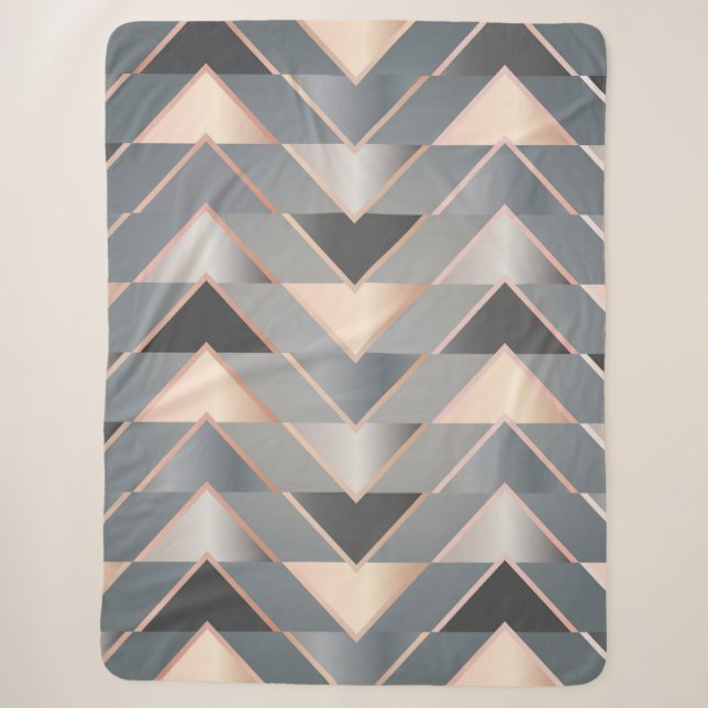 Moderne Dreiecke Sherpadecke (Vorderseite)